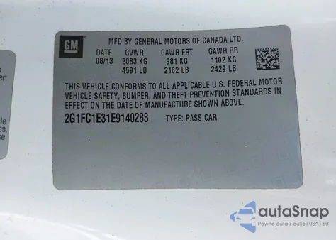 2014 Chevrolet Camaro 2Lt from USA, damaged, VIN 2G1FC1E31E9140283